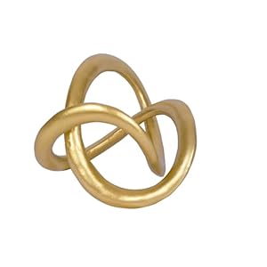 Modern Geometric Round Sculpture Gold Knot Statue Decor Tabletop Sculpture and Figurines Round Decorative Ornaments Knick Knacks Home Decor for Shelves Coffee Table Bookshelf Decoration Gifts
