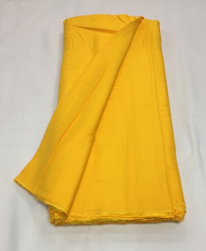 Image of BKRKJ Women's Rayon Cotton Unstitched Fabric by Meter for Sewing Suit Salwar Chudidar Patiyala Kurti Shirt Kameez Blouse Kurta Pyjama (Yellow, 1 Meter)