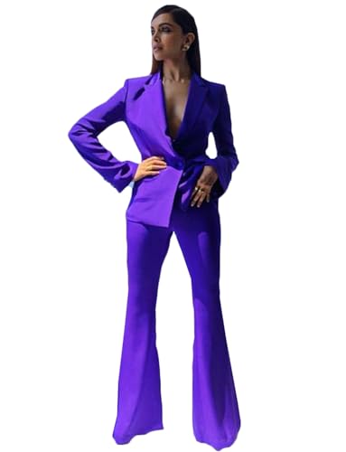 Women's Suit Double Breasted Buttons Jacket with Pants Work Professional Two Pieces Office Work Formal Wear