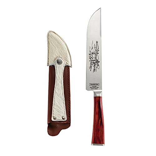 Tramontina Gaucho Style Knife w/Leather Sheath 7inch, 80905/012DS