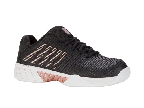 K-Swiss Performance Damen Hypercourt Express 2 Carpet Tennis Shoe, Black/White/Rosegold, 39 EU