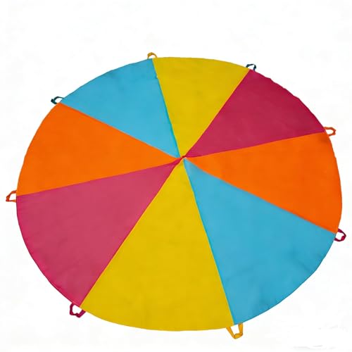 SPINFOX Play Parachute - 6ft with 8 Handles, Multicolored Indoor/Outdoor Kids Exercise Toy