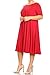 Plus Oversize Solid Casual Loose Fit Short Sleeve Jersey Knit A-Line Midi Dress Red 3XL