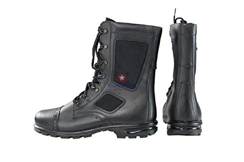 Russian Army VKPO (VKBO) Leather Summer Boots Black | Commando Tactical | Hiking Combat Boot |Military Shoes |Water Repellent Lightweight Mid-Ankle (numeric_11)