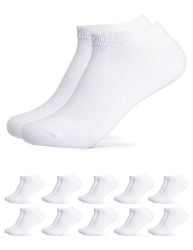 Occulto calcetines tobilleros 100% algodón hombre pack de 10 pares (modelo: Ingmar) Blanco 39-42