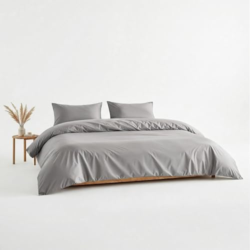 Image of Italic Luxe 100% Australian Cotton Bedding Bundle - 400 Thread Count -King Size - Soft & Silky Feel - Includes Flat Sheet, Deep Pocket Fitted Sheet & Pillowcases - Hotel-Quality Bedding (Light Gray)