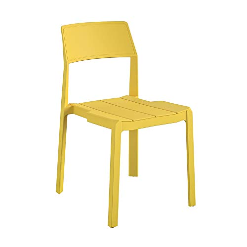 Novogratz 87817YLW4E Poolside Collection, Chandler Stacking, 4-Pack, Bright Yellow Dining Chairs thumb #6