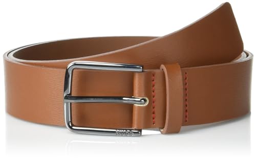 Ceinture Homme HUGO en cuir noir véritable avec boucle ardillon