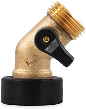 Camco Solid Brass 45 Degree Drinking Water Valve with Garden Hose Connections (20173)