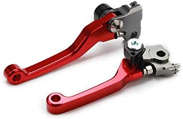 JFG RACING Dirt Bike Shift Lever,Dirt Bike Clutch Lever,Billet Pivot Foldable Motorcycle Clutch Brake Lever for CRF250R 07-22/CRF450R 07-20/CRF250RX 19-22/CRF450RX 17-20/CRF450RWE 19 - Red