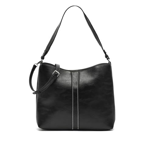 Sac hobo Zaoka MISAKO grand sac à main noir porté épaule et bandoulière