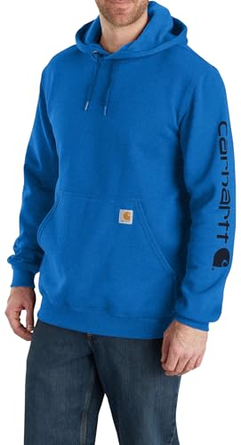 Image of Carhartt Men's Signature Sleeve Logo Midweight Sweatshirt Hooded
