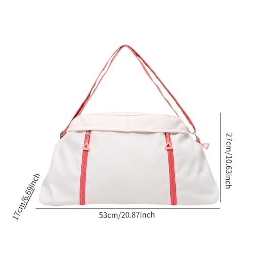 Travel Duffel Bag Carry on Luggage Bag Waterproof Handbag Lightweight Weekender Bag Gym Bag for Outdoor Vacation Pool Sports, White4