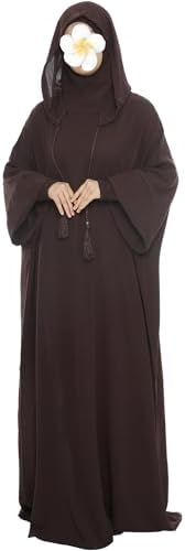 khalat Muslim Prayer Dress Abaya Solid One-Piece Hoodie Abaya Dress for Women Long Maxi Dress Islamic Dubai Jilbab
