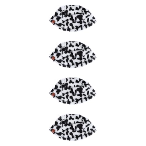 Chapeau bob en peluche motif vache pour femme et fille