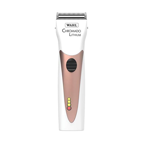 WAHL Professional Animal Chromado Lithium Pet, Dog, Cat, & Horse Corded/Cordless Clipper Kit, White & Rose Gold (#41871…