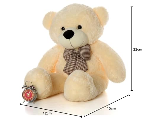 Image of Giant Plush Teddy Bear - Soft, Cuddly Plush Toy for Valentine's Day, Birthdays, Anniversaries for Kids, Girls, & Lover, 48 Inch Stuffed Animal Toy - Soft Cream Bear 121cm
