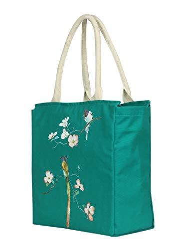 Image of Cotton Canvas Shoulder Bag /Tote Bag For Women, Printed Multipurpose Handbag With Top Zip, Best For Shopping, Travel, Work, Beach, Office, College
