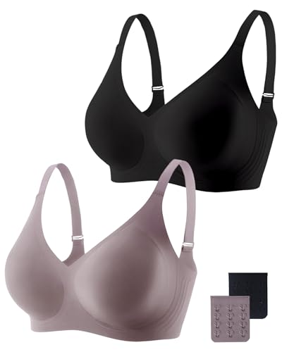 Image of Gailife Smooth Wireless Jelly Bras for Women No Underwire Seamless Push Up Bra Full Coverage Soft Suppor Tshirt Bralettes