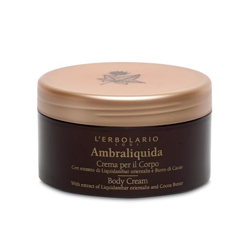 L'Erbolario, Crema Corpo Ambraliquida, Trattamento Emolliente e Tonificante, Idratante Pelle Secca, Crema Corpo Profumata, Crema Profumata, Formato da 250 ml