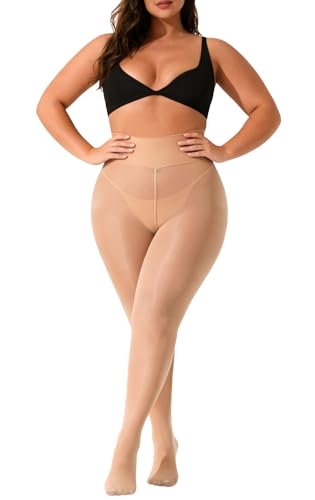 Image of VEBZIN 2 Pairs of Women's Sheer Tights, Fishnet Tights Match Sets Sparkly Tights Sheer Stockings Pantyhose