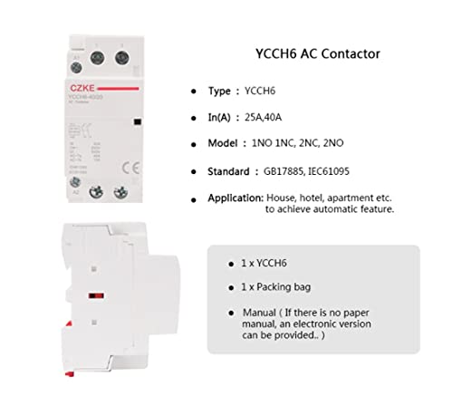 Contacteur modulaire AC EZZON YCCH6 2P 25A pour rail DIN - 8