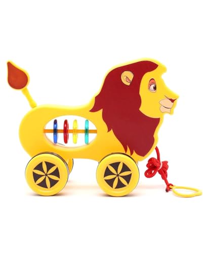 Image of Mini Steps Pull Along Lion Toy - Baby & Toddler Walking Toy, Interactive Fun Gift