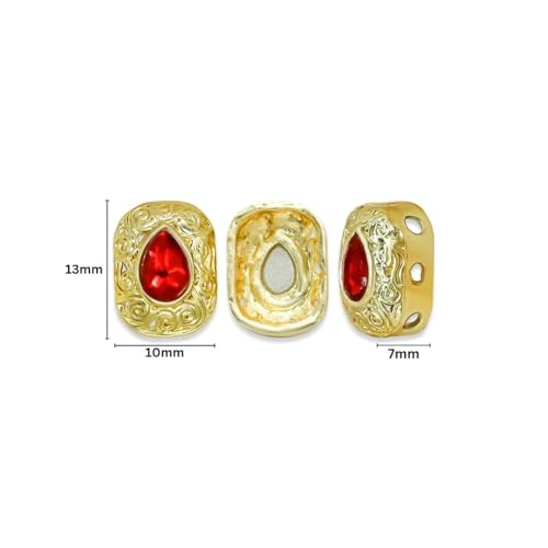 Image of Satra Tarders Meenakari Kundan Beads for DIY Jewellery Making Rakhi Making | Size : 13mm | Qty : 12pcs | Golden