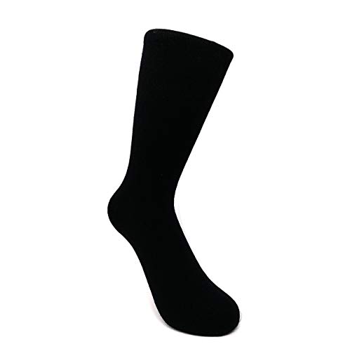 Image of Pure Cashmere Thick Unisex Men Women Crew Mid Calf Causal Socks, Smooth Toes and Heel Sewed by Handwork