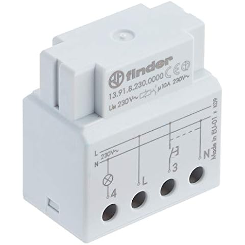Finder Serie 13 - Elektrorelais Impulsschalter, einpolig 230 V 10 A, Grau Cover