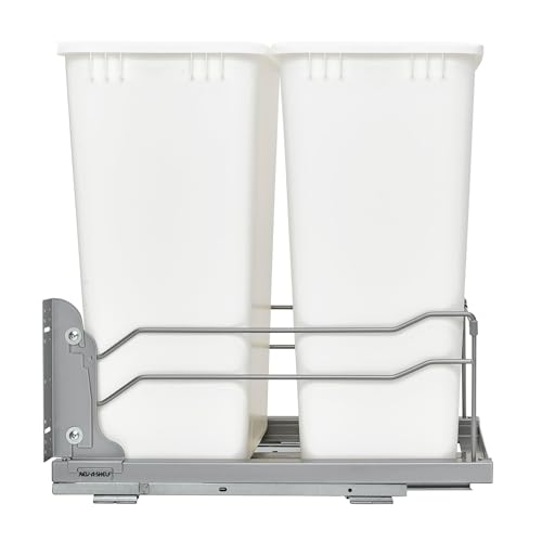 Image of Rev-A-Shelf Double Pullout Trash Can w /Soft-Close Slides, 14.5 inch Min Opening
