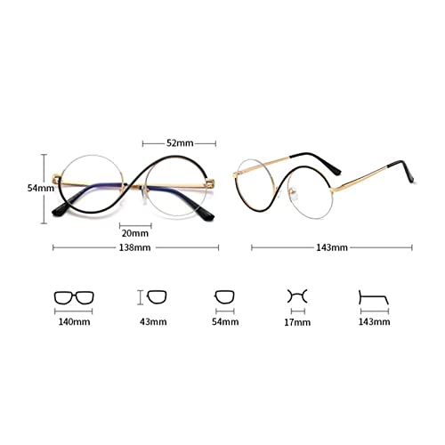 Image of willochra unique Round Blue Light Blocking Glasses for women Elphaba Glasses Metal Frame Computer Anti Eyestrain Eyeglasses
