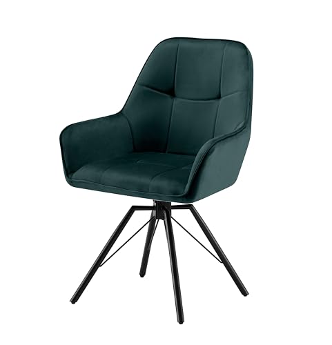 Garvis 1er Set Samt Esszimmerstuhl Drehbar mit Armlehne Drehbar...