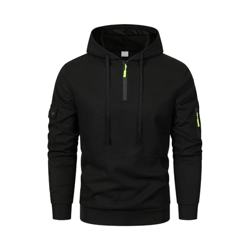 Tactical Hoodies for Men Loose Fit Long Sleeve Waffle Quarter Zip Pullover Slim Fit Comfy Travel Hoodie with Pockets2