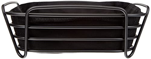 blomus, Delara 63872 Bread Basket L made of powder-coated steel, black, cotton fabric bag, trendy and modern design - Image 3