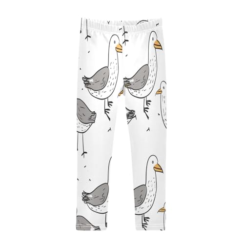 Toddler Girls Leggings Printed Yoga Pants Leggings Grey White Duck for Kids
