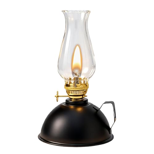 Petroleumlampe, 12×20cm Glas Öllampe mit Regulierbare Flame, Öllampen Laterne, Petroliumöllampe, Winddicht Öllampe Antike, Öl Lampe, Vintage...
