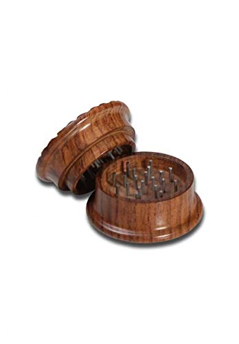 bong-discount Kräuter-Mühle, Herb-Crusher, HOLZ-Grinder | 2-teilig | 34 x 55 mm | Stift-Zähne, Metallstifte | ROSENHOLZ… – Bild 4
