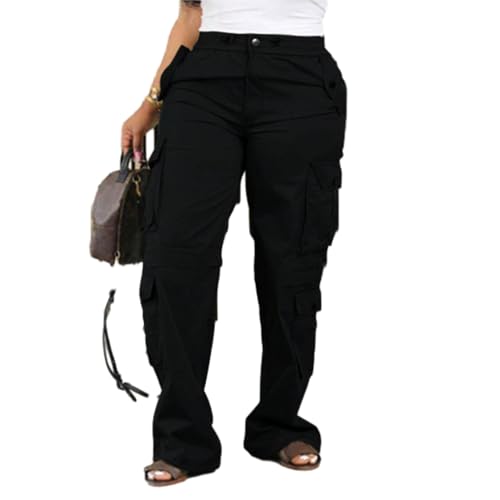 Women's Cargo Pants Relaxed fit Wide Leg Trendy Trousers Trendy Pants Straight Streetwear Bottoms