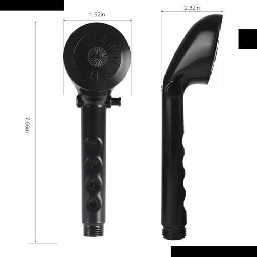 Image of RV Shower Head with Hose Camper Shower Head RV Shower Faucet Stainless Steel Connector Three Function High Pressure for Travel Trailer Camper Van