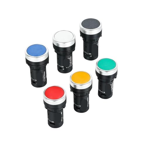 Interruptor pulsador LA38-11J de reinicio automático 22mm cabeza plana blanca 3
