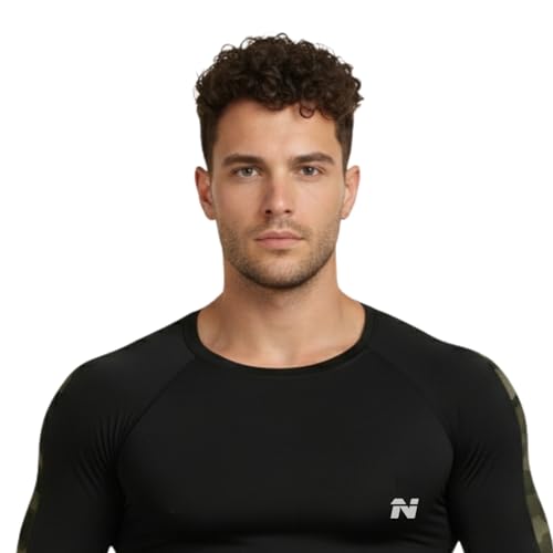 Image of NINQ Half Sleeve Compression T-Shirt - Men's Athletic & Sports Tights for Fitness Gym