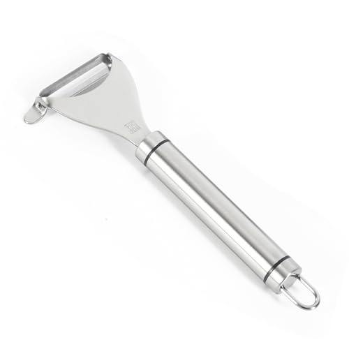 Carrot Peeler, Vegetable and Fruit Peeler, Y Peeler Stainless Steel Blade, Comfortable Handle with Hook, Silver