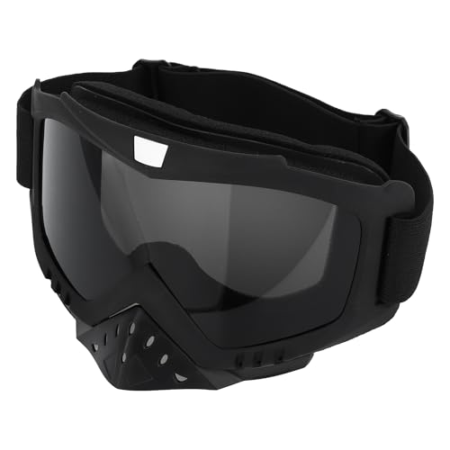 1Pc Universal Motorcycle Goggles Dimmable Sunglasses UV Protection Matte Black Gray TPU PC