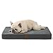 BEDSURE orthopädisches Hundekissen mittelgroße Hunde - 74x46x8cm waschbares Hundebett mit 2 in 1 Memoryschaum, kuscheliges Hundematte Hundematratze, dunkelgrau