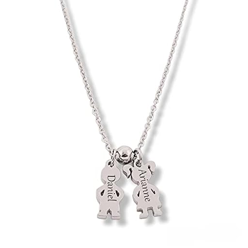 Collar con nombres personalizados, modelo PEQUES, elige tu combinación de niños, acero inoxidable, regalos día de la madre. | Ya disponible en tu tienda friki favorita! En mundofriki.es!