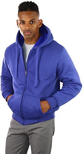 Image of ToBeInStyle Men's Polar Fleece Long Sleeve Zip Up Kangaroo Pocket Cold Weather Hoodie Jacket
