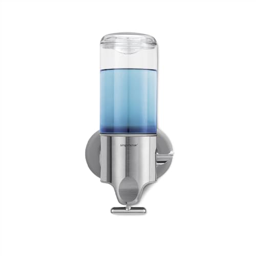 simplehuman BT1034 pompe murale simple 444 ml, distributeur de savon mural pour douche, salle de bain, acier inoxydable brossé