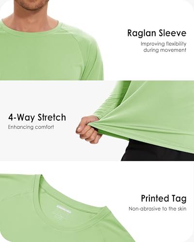 Image of Boladeci Men's UPF 50+ Sun Protection UV SPF Shirts Long Sleeve Lightweight Quick Dry Swim T-Shirts Rash Guard