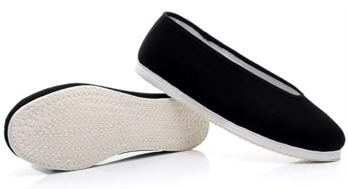Zapatillas de Deporte Unisex de algodón de Tela Antigua de Beijing, Hechas a Mano, clásicas, de Tai Chi y Wushu, de monjes Shaolin, Kung Fu, for Artes Marciales, Color Negro, Eu35~Eu45(40 EU)